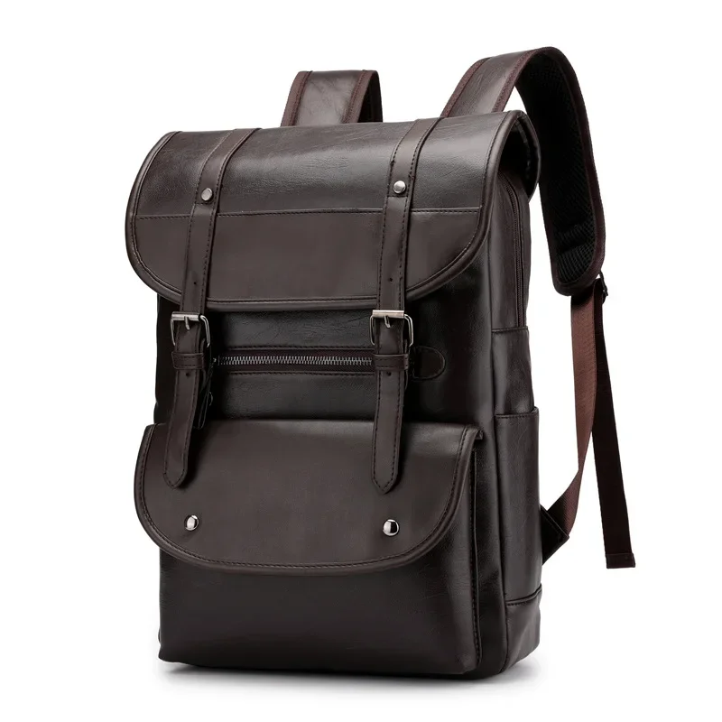 

Teenager School Laptop Bag Casual Bags Backpacks Leisure Travel For Men Backpacks Students Vintage Schoolbags Leather PU Retro