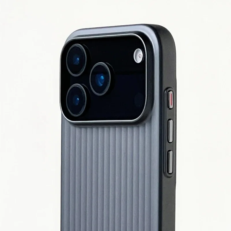 Luxury Stripes Metallic Paint Armor Case For iPhone 17 Air 16 15 14 13 Pro Max Shockproof Camera Protective Slim Matte PC Funda 3