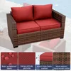 Outdoor Patio Furniture Set, 5 Pieces Outdoor Sectional Wicker Patio Furniture, Outdoor Sofa with Storage Coffee Table 4