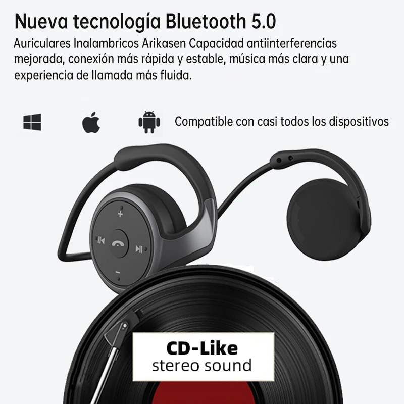 Auriculares deportivos inalámbricos A6 con Bluetooth 5,0, audífonos  deportivos para correr, cómodos, portátiles, con estuche para micrófono, 12  horas