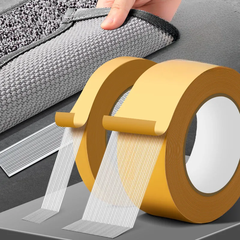 เทปกาวสองหน้าแบบบางพิเศษ แข็งแรง ยึดติดแน่น ทนทาน กันน้ำ ไม่ทิ้งรอย ใช้ได้กับพรมและวัสดุอื่นๆ 1