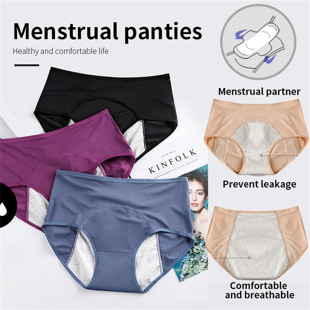 

2021 New Arrival Cotton Physiological Period Leak Proof Menstrual Panties Women Breathable Soft Underwear Sexy Breifs Femme Safe