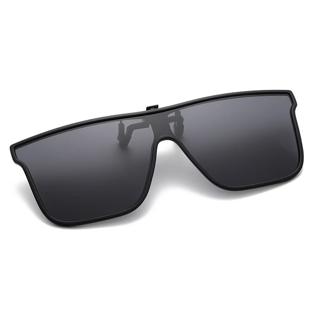 New Polarized Flip-up Sunglasses Clips For Myopia Glasses Retro Big Size Square Glasses Clip-on Sunglass Clip Driver Accessories