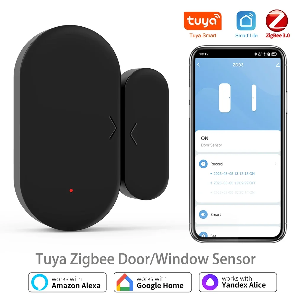 Zigbee 3.0 Tuya Door Sensor Window Sensor Home security For Smart Home Smart Life APP Compatible with Alexa Google Assistant