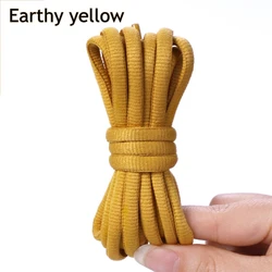 Durable Oval Athletic Shoe Laces - Fade - Resistant Half Round Strings - 180 cm (Natural yellow)