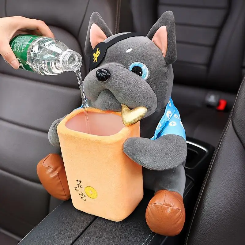 Cartoon Cute Car Tissue Box Creative Car Armrest Box Garbage Can 2 In 1 Tissue Bag Multi-functional Storage Bag For Home Office
