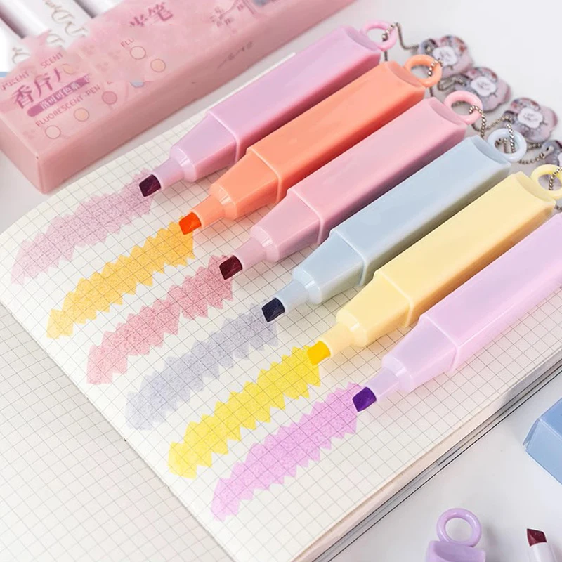 Highlighter Pens 6 Pieces Cute Highlighters Set With Assorted Colors Soft  Tip Aesthetic Highlighters For Journal & Notes - AliExpress