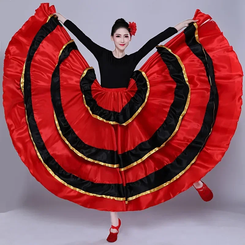 Spanish Swing Skirt Adult Female Dance Performance Costume women flamenco dresses kids flamenco skirt