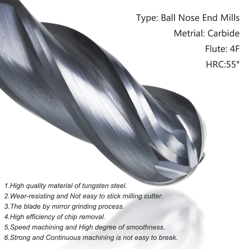 Рисунок 2 - XCAN Фреза концевая четырехзаходная сферическая 6