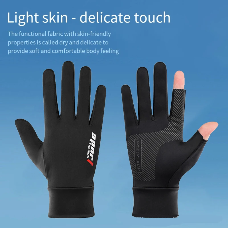 1Pair Fishing Gloves 2 Finger Flip Waterproof Windproof Photograph Men Women Gloves Velvet Warm Protection Fish Angling