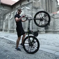 Vélo de montagne pliable personnalisé en gros, VTT à double suspension, vélo à frein à disque 26/27,5/29 pouces, sports de plein air 2