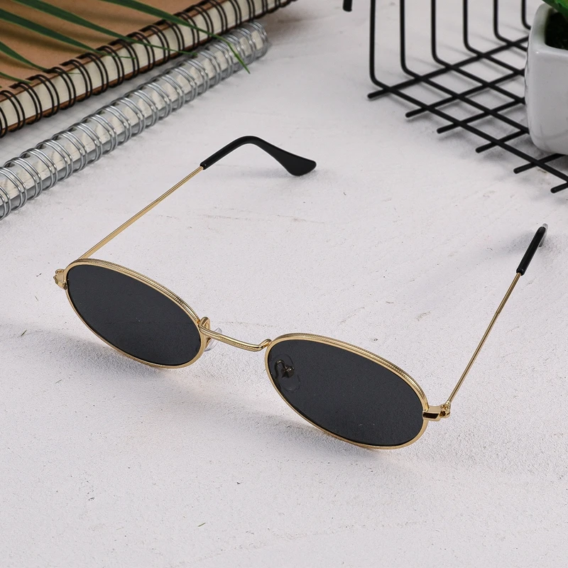 Classic Small Frame Oval Sunglasses Women/Men Brand Designer Alloy Mirror Sun Glasses Dropshipping In Stock Ship Within 24 Hours_voghion.com