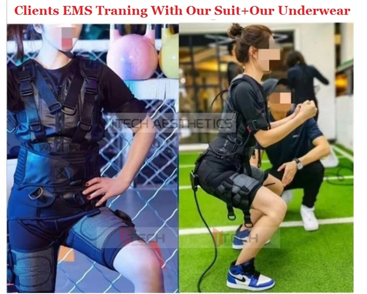 blue miha bodytec ems body training suit lyocell polypropylene polyamide elastan ems underwear vest training suit