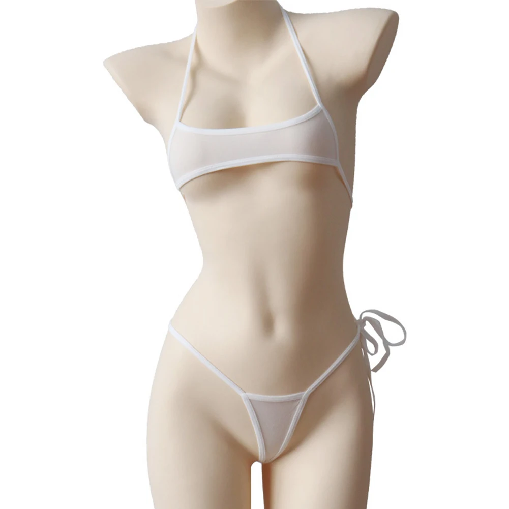 Womens Sexy Lingerie Bar Bikini Sets Lace Up Panties Underwear Set Low-Rise Briefs Elastic Underpants G-string Thongs