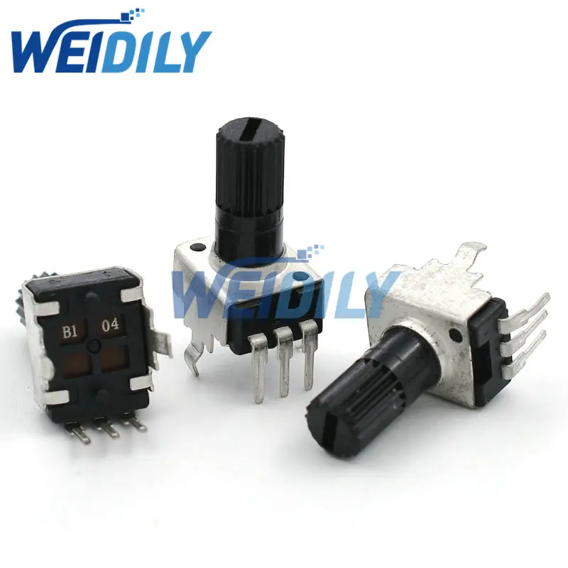 10PCS RV09 B100K B104 Potentiometer Adjustable Resistance 12.5mm Shaft 3 Pins 0932 Vertical