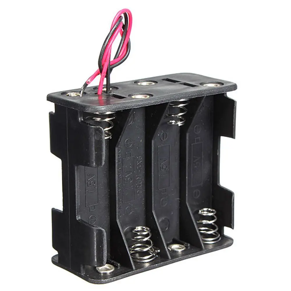 Scatola batteria 8 batterie AA con cavo 12 Volt 12V Custodia batteria Batterie Stack Batteria Slot per clip Scatola portabatteria - immagine 2