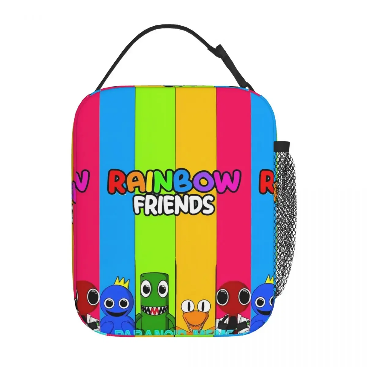 Colorful Companions Lunch Bag Cartoon Funny Lunch Box For Adult Picnic Portable Cooler Bag Oxford Print Tote Food Bags