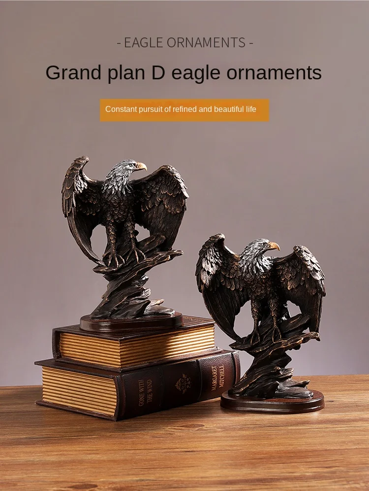 Retro Resin Eagle Statue Art Ornaments