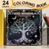 TREE MANDALA Coloring Book 24 Pages For Adults And Teens Mandala Art Theme Kill Time Graffiti Painting Drawing Gift 1