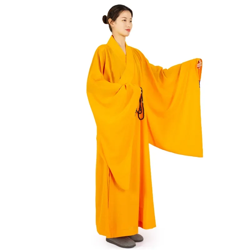 7 Colors Taiwan Linen Monks Long Robes Gown for Buddhism Haiqing Adults Meditation Clothes Buddhist Monk Confession Clothing