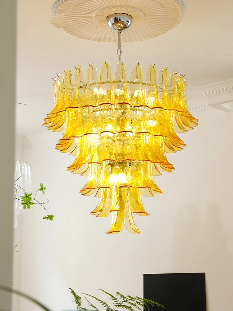 Trendy French Series Glass Art Dimmable LED Chandelier Hanging Lamp Suspension Luminaire for Living Room led chandelier ceiling chandelier led pendant light