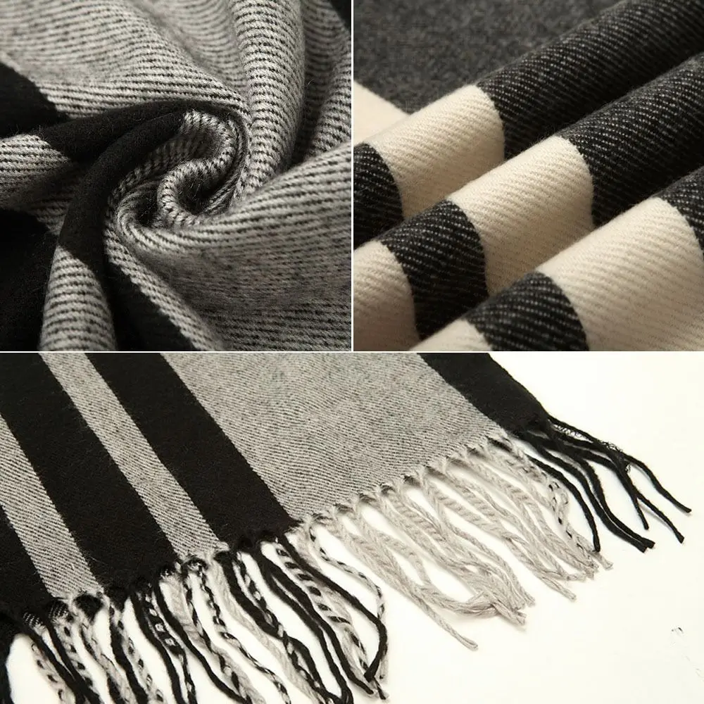 Womens Winter Warm Fleece Shawl Hooded Imitation Cashmere Wraps Scarf Thicken Shawl Cape