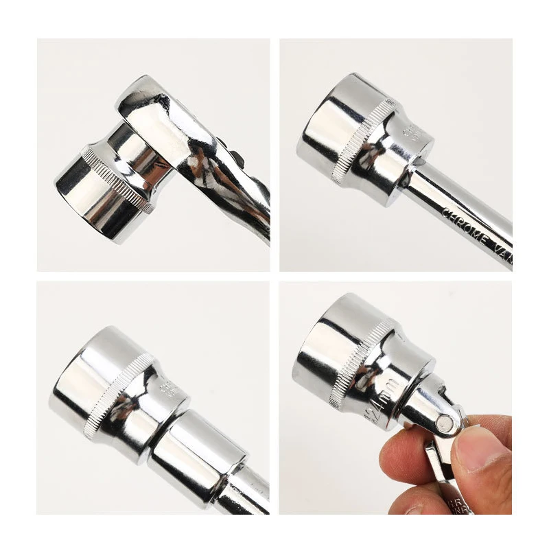 래칫 용 3/8 소켓 헤드 렌치 세트 8 24mm 육각형 짧은 스패너 헤드 키 도구 자동 수리 육각 너트 제거 도구