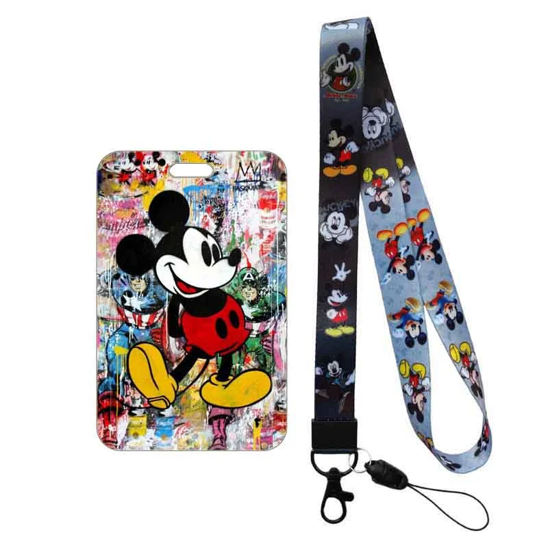 Disney Mickey Minnie Mouse Girls Card Holder Bank Card Holder Business Badge Card Case Frame ABS Employee Clip