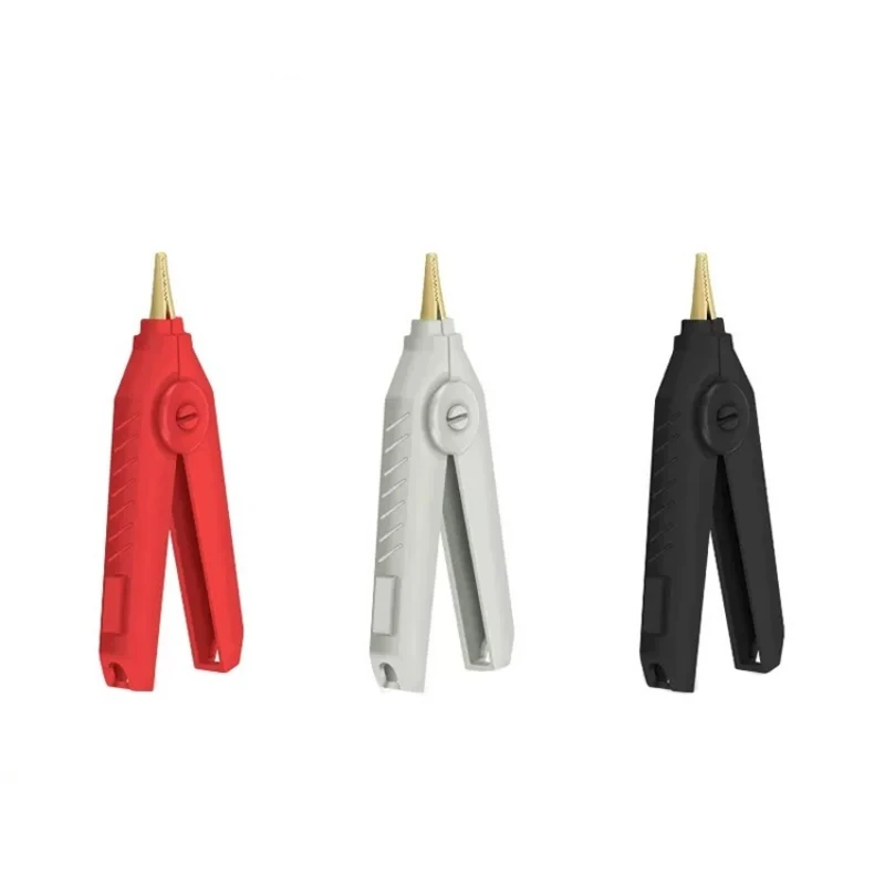 Alligator Clips 3PCS/sets 90mm Kelvin Copper Gold Plate Clip Grey+Black+Red