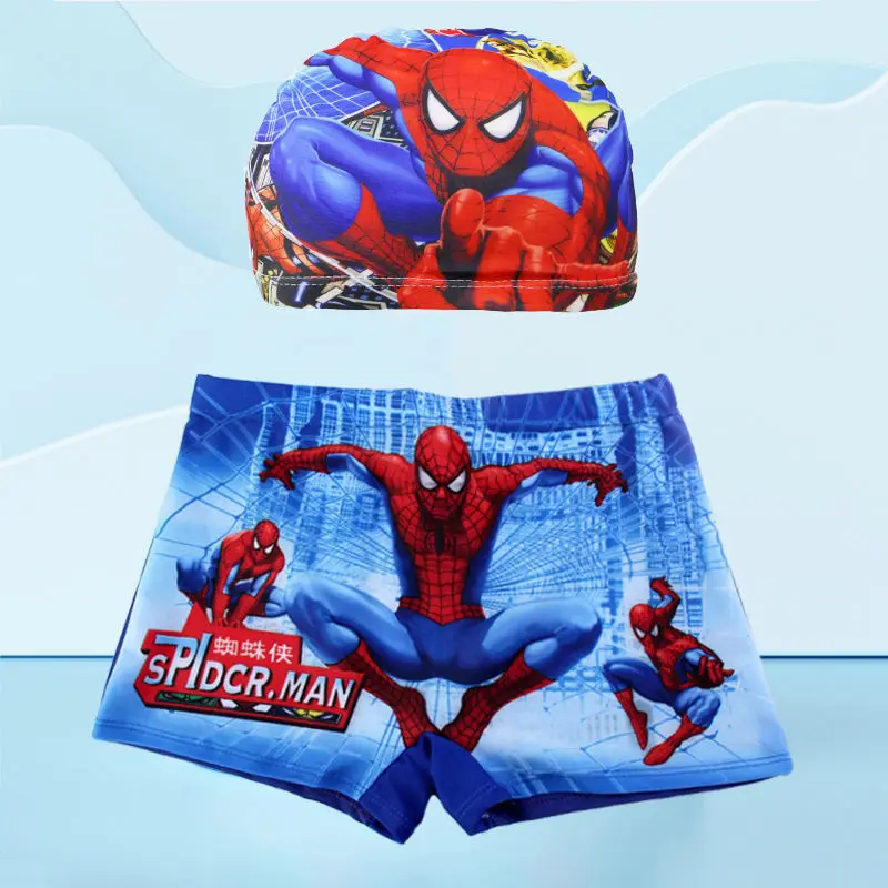 thumbnail image 5 of Conjunto de traje de baño para niños con dibujos de Spiderman, pantalones y gorro, pantalones cortos, bañador para bebés, bañador de Spider-man de Anime, gafas de regalo, 5 of 5