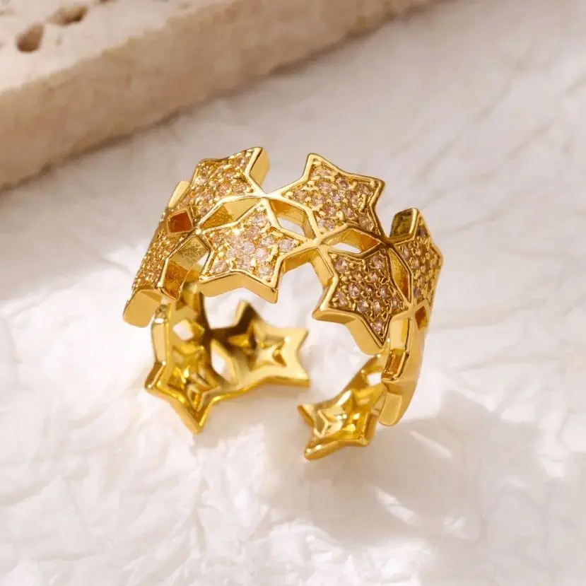 Zircon Double Stars Ring For Women