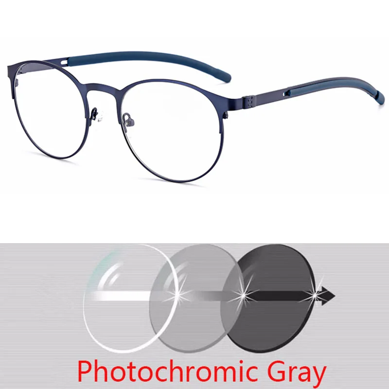 Photochromism okulary Retro okrągła oprawa metalowa okulary z UV damskie dla osób z krótkowzrocznością 7 Photochromism okulary Retro okrągła oprawa metalowa okulary z UV damskie dla osób z krótkowzrocznością 5