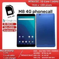 8 Inch 3GB RAM 32GB ROM 4G Phonecall 10-Core M8 Android 10 Tablet PC 1920 x 1200 pixels MTK6797 CPU 1.6GHz Dual Camera SIM Card 1