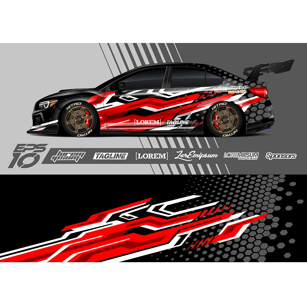 

3D Honeycomb Full Body Racing RV Graphic Decals Vinyl Wrap Camo Custom Size Color Changing DIY Car Full Wrap 400*100cm