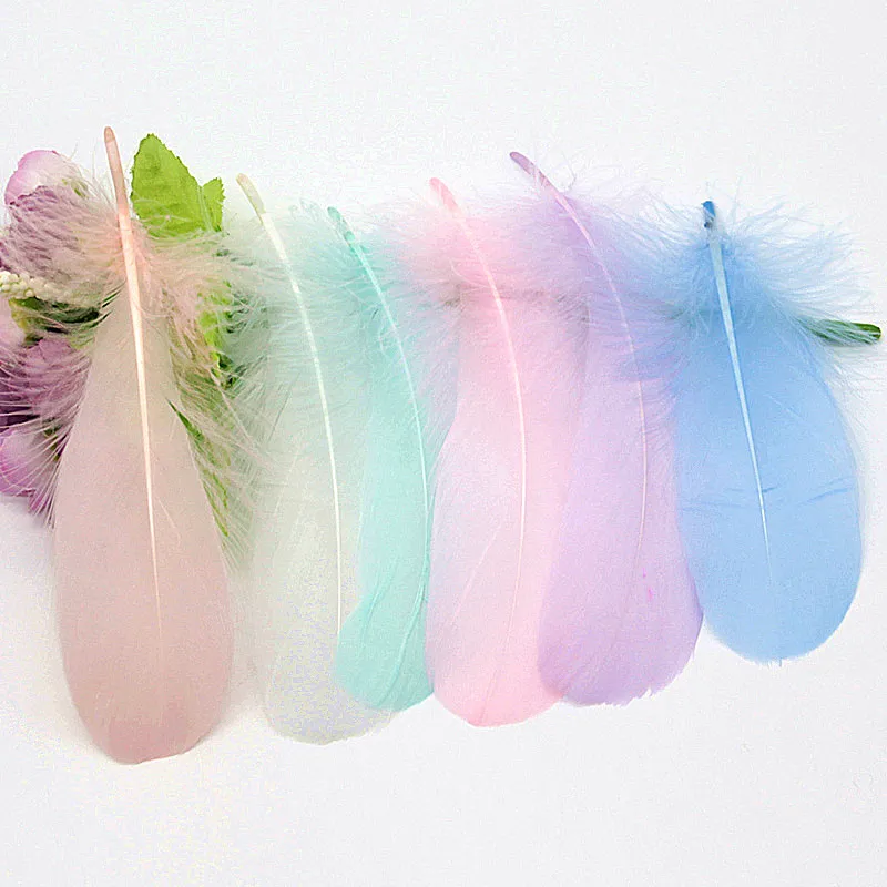 천연 거위 깃털, 웨딩 파티, 화이트 깃털, 크리스마스 공예, DIY 보석 만들기, 장식 액세서리, 50 개, 10-15cm