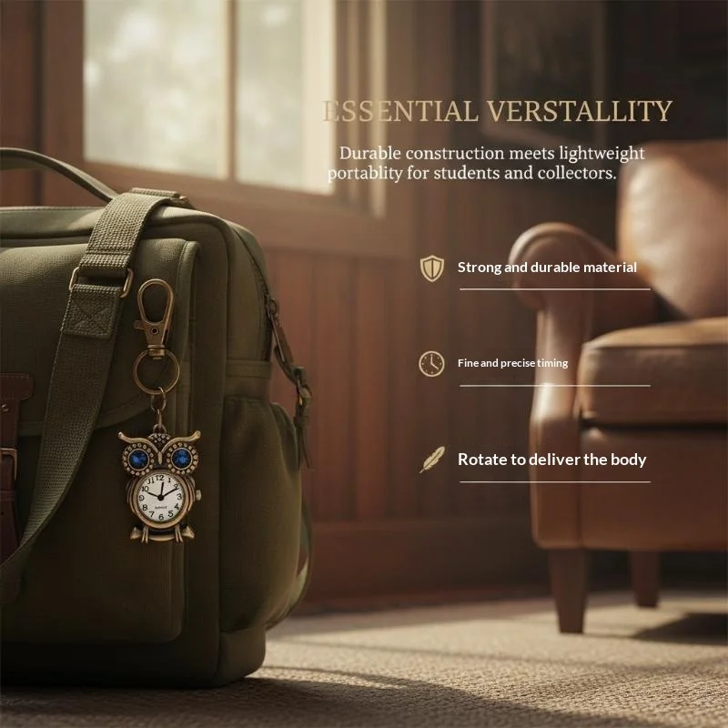 HOT! Tiny Cute Owl Shaped Pendant Pocket Watch For Kid Men Women Retro Quartz Pocket Clock Gifts Arabic Numerals Dial_voghion.com