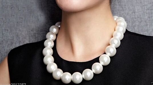 

20mm round South Sea White Shell Pearl Necklace 18inch