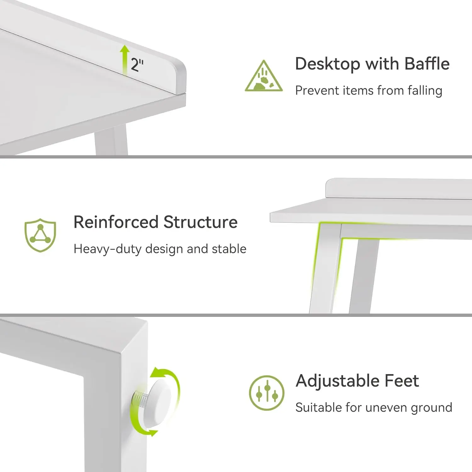 Computer Desk with Wood Drawers, Home Office Desk with Storage Office Desk Study Writing Desk Work Station for Office Bedroom 6