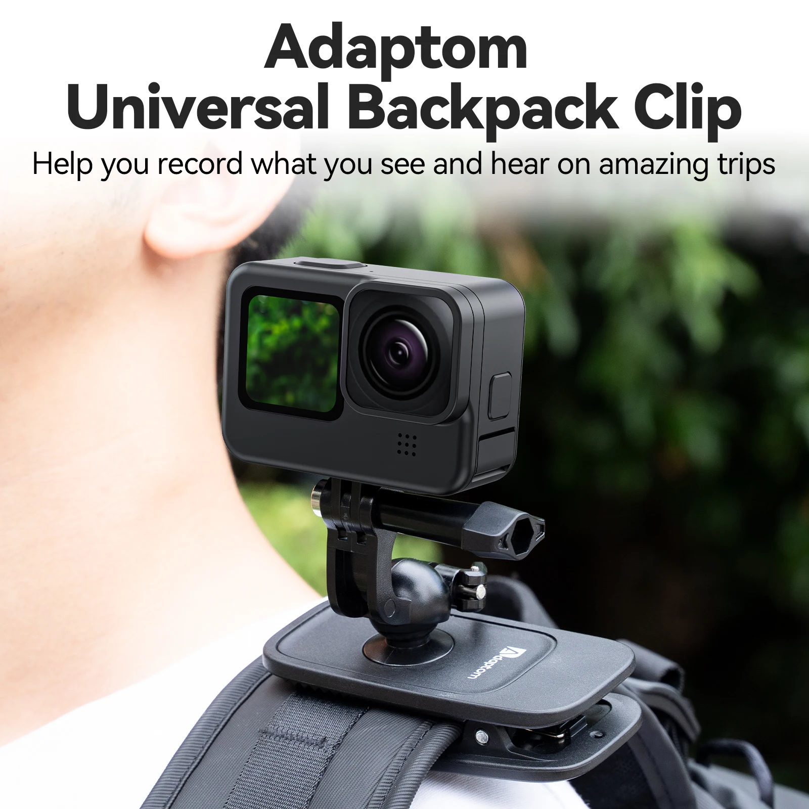 

Adaptom 360 Degree Rotation Backpack Clip Clamp Mount for GoPro Hero 12 11 10 9 8 7 Insta360 SJCAM EKEN Osmo For Action 4 Camera