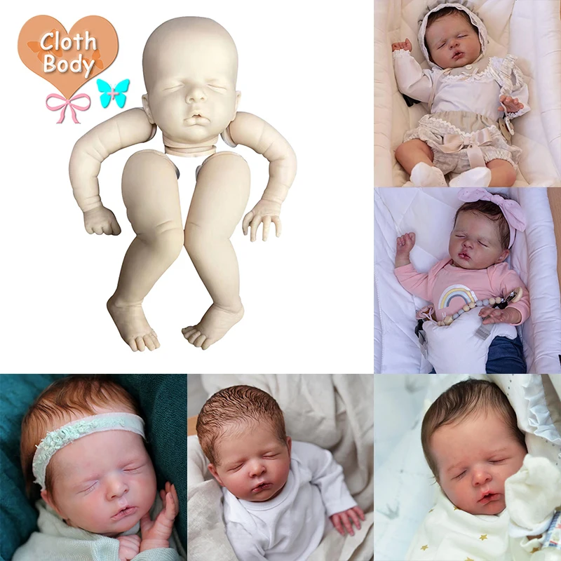 

20inch Luisa Reborn Doll Kit Lifelike Soft Touch Unpainted Unfinished DIY Doll Parts with Cloth Body Blank Doll Kit