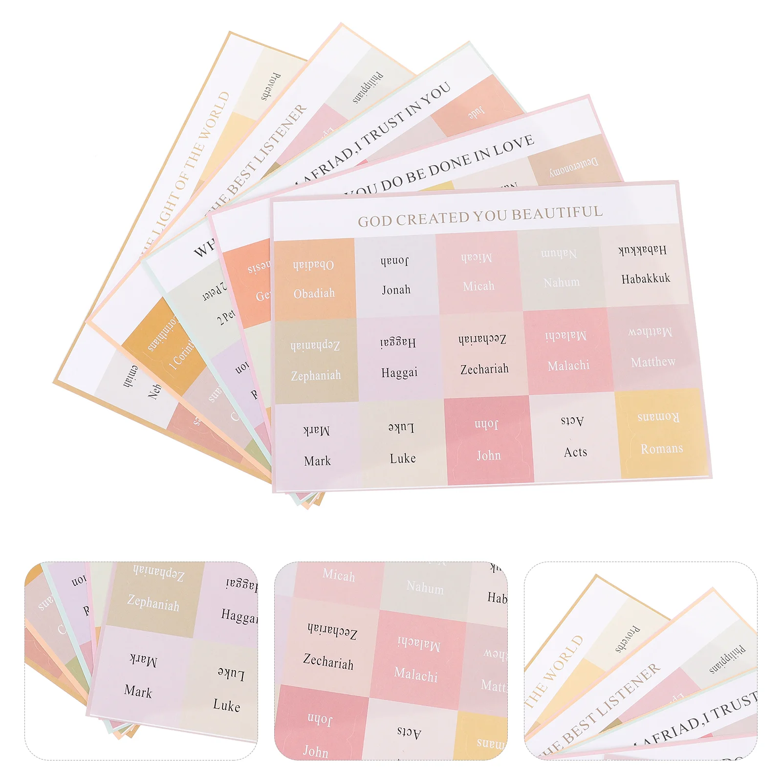 5 Sheets of Bible Index Tabs Paper Bible Tabs Bible Study Tabs Convenient Bible Tabs Colored Bible Stickers 12 sheets sun and moon index sticker calendar stickers convenient book tabs daily plan tags month use planner paper calendars