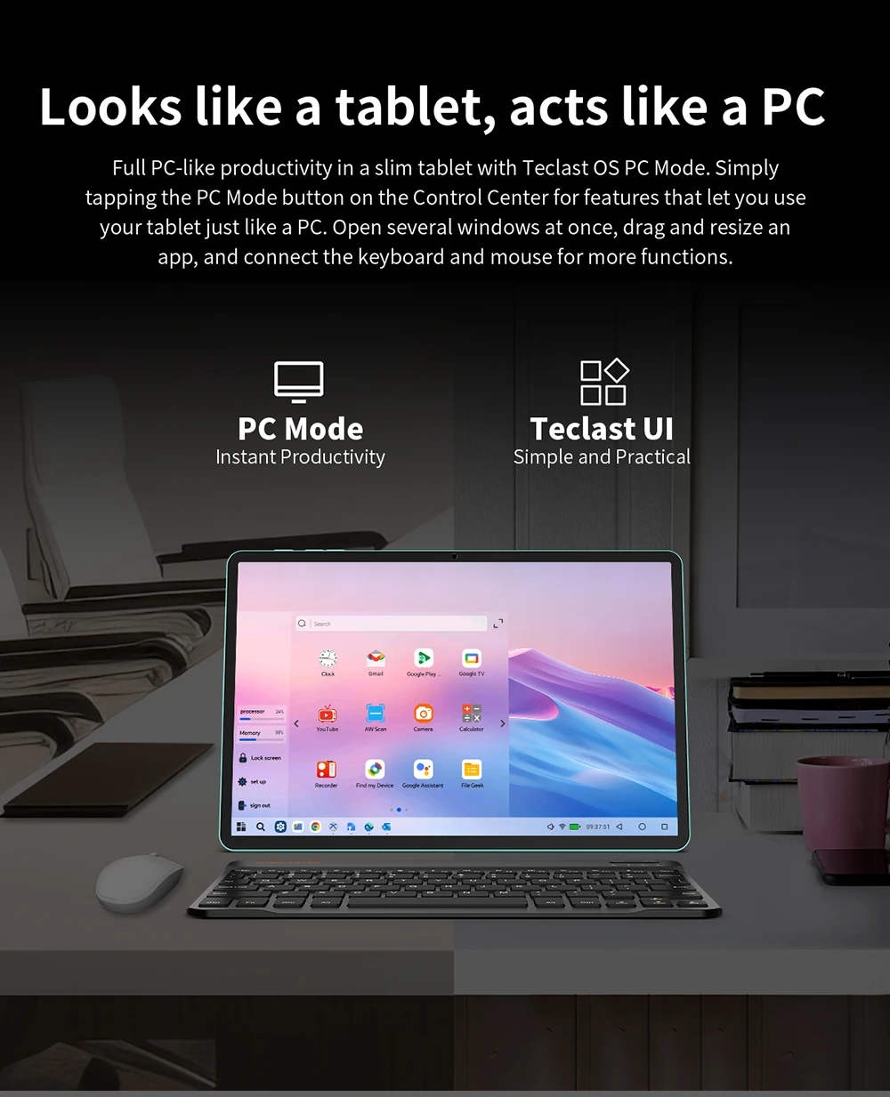 Teclast p50 tablet android 15 octa-core display wifi 6 128gb_voghion.com