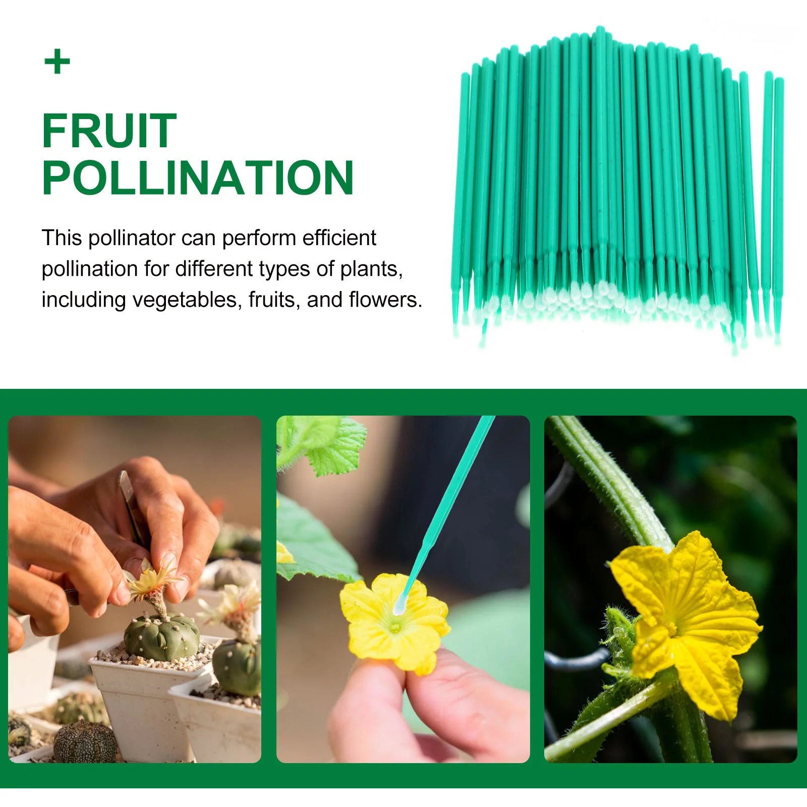 100 Pcs Bee Soft Potted Succulents Plants Vegetables Manual Pollination Brush Pollinator Plastic Gardening Tools 3