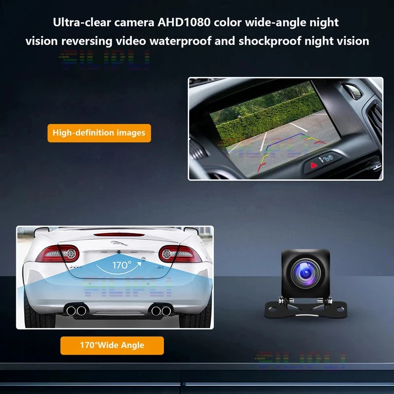 Telecamera Posteriore per Auto CCD 5V 12V, Grandangolare HD, Visione Notturna, Telecamera di Retromarcia e Parcheggio - immagine 3