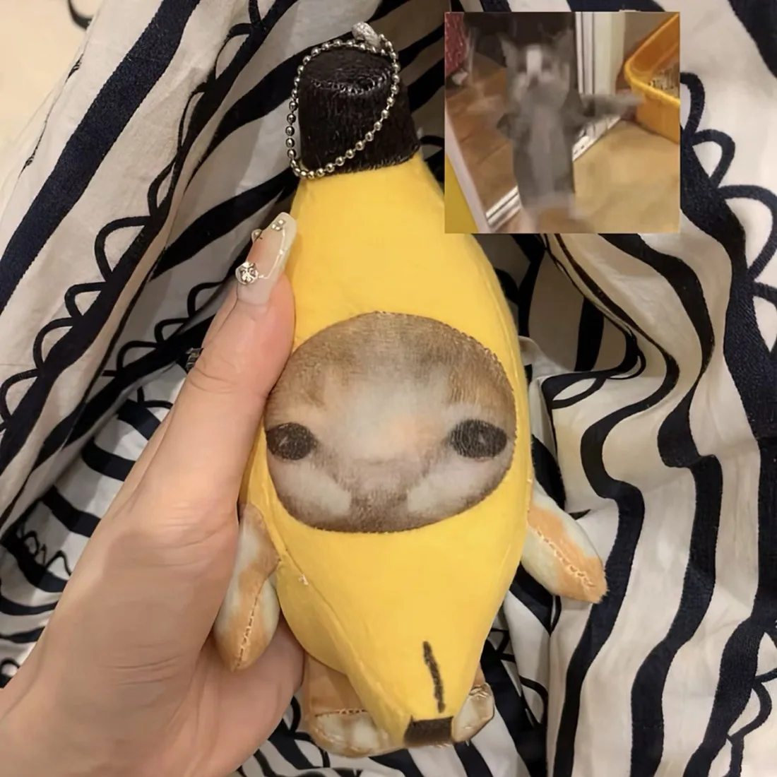 バナナ型猫ぬいぐるみ バナナ猫 ぬいぐるみ バナナ猫 バナナねこ バナナ猫 人形 音声