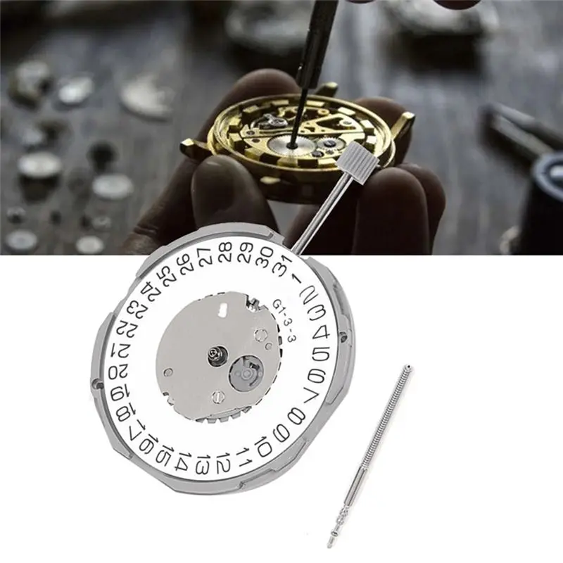 A95D-GM12/GM10 무브먼트+핸들 GM12 3점 달력+0mm 3핀 고정밀 기계식 시계 무브먼트 교체