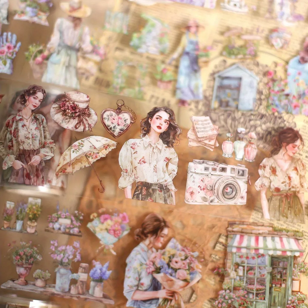 Journamm 60mm*2m Scrapbooking Girls Tape Sticker Character Tape Decorative Collage Journaling DIY Scrapbooking Stationery 4