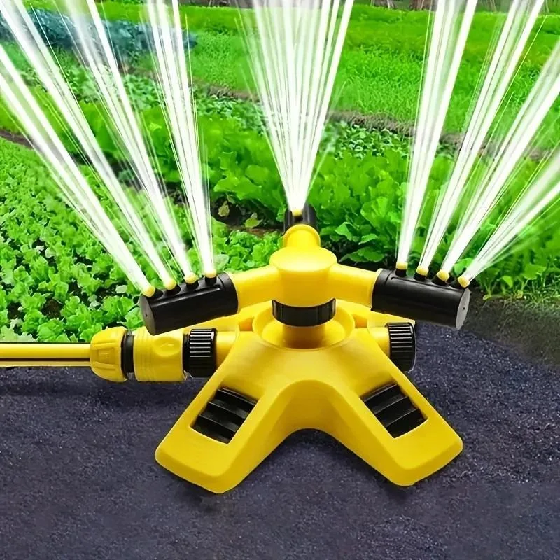 Rotating Sprinkler 360-degree Automatic Rotating Three-prong Sprinkler Irrigation Device