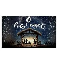 O Holy Night Jesus Nativity Christmas Garden Flag 3x5 Ft Winter Religious Banner Brass Grommets