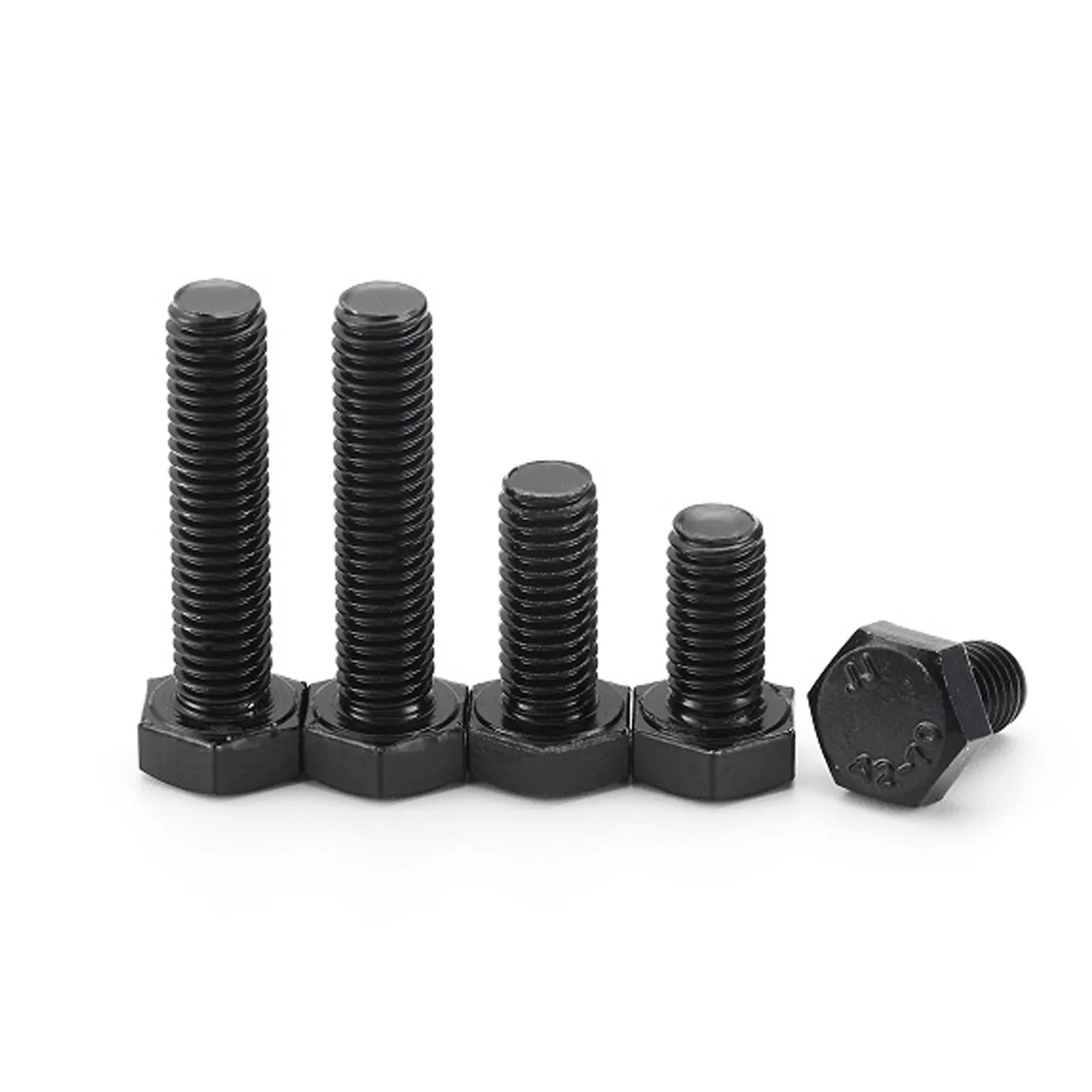1/10X M3 M4 M5 M6 M8 M10 M12 DIN933 GB5783 Black A2 Stainless Steel Full Thread External Hex Outside Hexagon Head Cap Screw Bolt